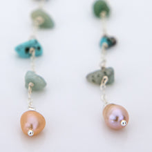 Load image into Gallery viewer, READY TO SHIP Freshwater Pearl & Mixed Stone Drop Earrings - 925 Sterling Silver FJD$