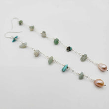 Load image into Gallery viewer, READY TO SHIP Freshwater Pearl & Mixed Stone Drop Earrings - 925 Sterling Silver FJD$