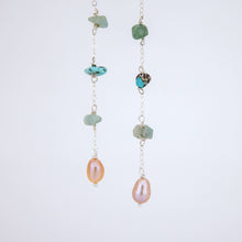 Load image into Gallery viewer, READY TO SHIP Freshwater Pearl & Mixed Stone Drop Earrings - 925 Sterling Silver FJD$