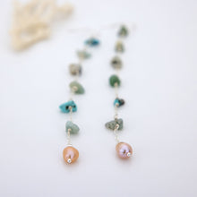 Load image into Gallery viewer, READY TO SHIP Freshwater Pearl & Mixed Stone Drop Earrings - 925 Sterling Silver FJD$