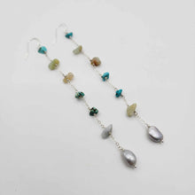 Load image into Gallery viewer, READY TO SHIP Freshwater Pearl & Mixed Stone Drop Earrings - 925 Sterling Silver FJD$