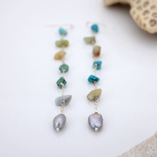 Load image into Gallery viewer, READY TO SHIP Freshwater Pearl & Mixed Stone Drop Earrings - 925 Sterling Silver FJD$