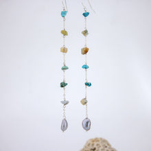 Load image into Gallery viewer, READY TO SHIP Freshwater Pearl & Mixed Stone Drop Earrings - 925 Sterling Silver FJD$
