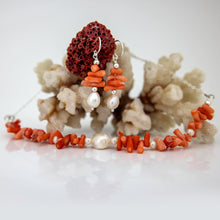 Load image into Gallery viewer, CONTACT US TO RECREATE THIS SOLD OUT STYLE Freshwater Pearl & Coral Earrings - 925 Sterling Silver FJD$