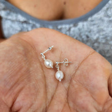 Load image into Gallery viewer, READY TO SHIP Freshwater Pearl Stud Earrings - 925 Sterling Silver FJD$