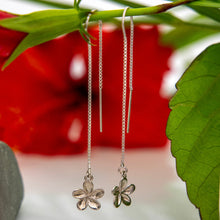 Load image into Gallery viewer, READY TO SHIP Frangipani Charm Threader Earrings - 925 Sterling Silver FJD$