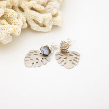 Load image into Gallery viewer, READY TO SHIP Monstera & Keshi Pearl Stud Earrings - 925 Sterling Silver FJD$
