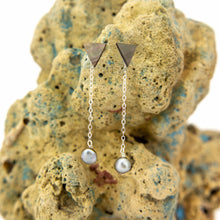 Load image into Gallery viewer, READY TO SHIP Mother of Pearl & Fiji Keshi Pearl Earrings -925 Sterling Silver FJD$