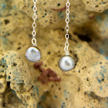 Load image into Gallery viewer, READY TO SHIP Mother of Pearl & Fiji Keshi Pearl Earrings -925 Sterling Silver FJD$