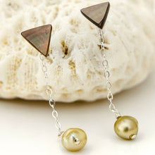 Load image into Gallery viewer, READY TO SHIP Mother of Pearl & Fiji Keshi Pearl Earrings -925 Sterling Silver FJD$