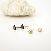 Load image into Gallery viewer, READY TO SHIP Mother of Pearl & Fiji Keshi Pearl Earrings -925 Sterling Silver FJD$