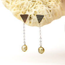 Load image into Gallery viewer, READY TO SHIP Mother of Pearl & Fiji Keshi Pearl Earrings -925 Sterling Silver FJD$