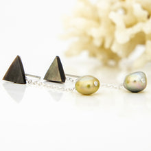 Load image into Gallery viewer, READY TO SHIP Mother of Pearl & Fiji Keshi Pearl Earrings -925 Sterling Silver FJD$