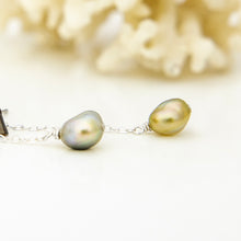 Load image into Gallery viewer, READY TO SHIP Mother of Pearl & Fiji Keshi Pearl Earrings -925 Sterling Silver FJD$