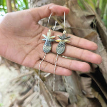 Load image into Gallery viewer, READY TO SHIP Mother of Pearl Pineapple Hoop Earrings - 925 Sterling Silver FJD$