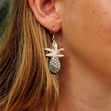 Load image into Gallery viewer, READY TO SHIP Mother of Pearl Pineapple Earrings - 925 Sterling Silver FJD$