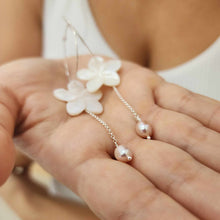 Load image into Gallery viewer, READY TO SHIP Mother of Pearl Drop Earrings with Freshwater Pearls in 925 Sterling Silver - FJD$