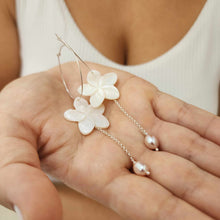 Load image into Gallery viewer, READY TO SHIP Mother of Pearl Drop Earrings with Freshwater Pearls in 925 Sterling Silver - FJD$