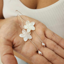 Load image into Gallery viewer, READY TO SHIP Mother of Pearl Drop Earrings with Freshwater Pearls in 925 Sterling Silver - FJD$