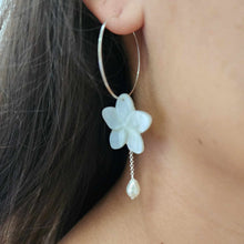 Load image into Gallery viewer, READY TO SHIP Mother of Pearl Drop Earrings with Freshwater Pearls in 925 Sterling Silver - FJD$