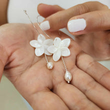 Load image into Gallery viewer, READY TO SHIP Mother of Pearl Drop Earrings with Freshwater Pearls in 925 Sterling Silver - FJD$