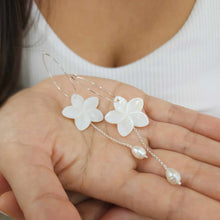 Load image into Gallery viewer, READY TO SHIP Mother of Pearl Drop Earrings with Freshwater Pearls in 925 Sterling Silver - FJD$