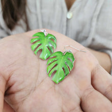 Load image into Gallery viewer, READY TO SHIP Monstera Leaf Resin Earrings - 925 Sterling Silver FJD$