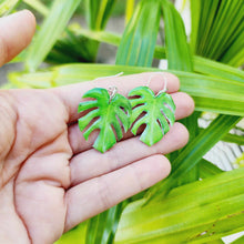 Load image into Gallery viewer, READY TO SHIP Monstera Leaf Resin Earrings - 925 Sterling Silver FJD$