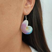 Load image into Gallery viewer, READY TO SHIP Nautilus Shell Resin Earrings - 925 Sterling Silver FJD$