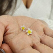 Load image into Gallery viewer, READY TO SHIP Frangipani Flower Stud Earrings - 925 Sterling Silver FJD$