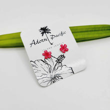 Load image into Gallery viewer, READY TO SHIP Hibiscus Flower Stud Earrings - 925 Sterling Silver FJD$