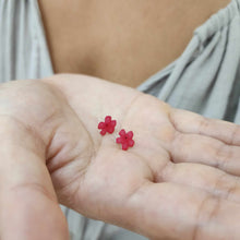 Load image into Gallery viewer, READY TO SHIP Hibiscus Flower Stud Earrings - 925 Sterling Silver FJD$