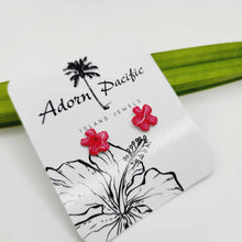 Load image into Gallery viewer, READY TO SHIP Hibiscus Flower Stud Earrings - 925 Sterling Silver FJD$