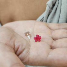 Load image into Gallery viewer, READY TO SHIP Hibiscus Flower Stud Earrings - 925 Sterling Silver FJD$