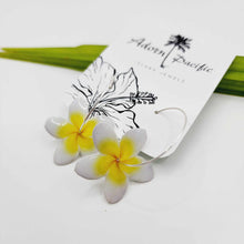 Load image into Gallery viewer, READY TO SHIP Frangipani Flower Hoop Earrings - 925 Sterling Silver FJD$