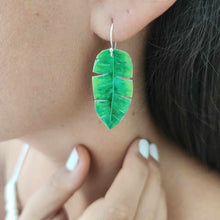 Load image into Gallery viewer, READY TO SHIP Leaf Resin Earrings - 925 Sterling Silver FJD$