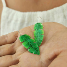 Load image into Gallery viewer, READY TO SHIP Leaf Resin Earrings - 925 Sterling Silver FJD$