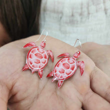 Load image into Gallery viewer, READY TO SHIP Vonu Turtle Resin Earrings - 925 Sterling Silver FJD$