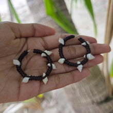 Load image into Gallery viewer, READY TO SHIP Shell Hoop Earrings - 925 Sterling Silver & Nylon FJD$