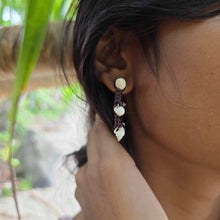 Load image into Gallery viewer, READY TO SHIP Shell Hoop Earrings - 925 Sterling Silver & Nylon FJD$