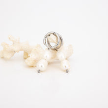 Load image into Gallery viewer, READY TO SHIP Freshwater Pearl Hoop Earrings - Stainless Steel FJD$