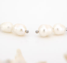 Load image into Gallery viewer, READY TO SHIP Freshwater Pearl Hoop Earrings - Stainless Steel FJD$