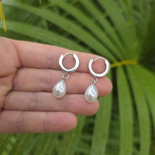 Load image into Gallery viewer, READY TO SHIP Freshwater Pearl Huggie Earrings - Stainless Steel FJD$