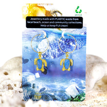 Load image into Gallery viewer, Recycled Ocean Plastic Turtle Earrings - Gold Plated Stainless Steel FJD$