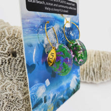 Load image into Gallery viewer, Recycled Ocean Plastic Hoop Earrings - Gold Plated Stainless Steel FJD$