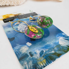 Load image into Gallery viewer, Recycled Ocean Plastic Hoop Earrings - Gold Plated Stainless Steel FJD$