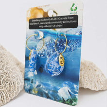 Load image into Gallery viewer, Recycled Ocean Plastic Hoop Earrings - Gold Plated Stainless Steel FJD$