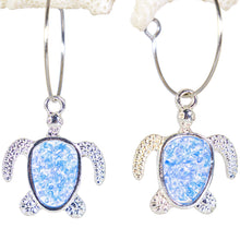 Load image into Gallery viewer, Recycled Ocean Plastic Turtle Earrings - Stainless Steel FJD$