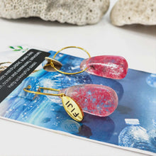 Load image into Gallery viewer, Recycled Ocean Plastic Hoop Earrings - Gold Plated Stainless Steel FJD$