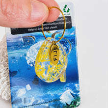 Load image into Gallery viewer, Recycled Ocean Plastic Hoop Earrings - Gold Plated Stainless Steel FJD$